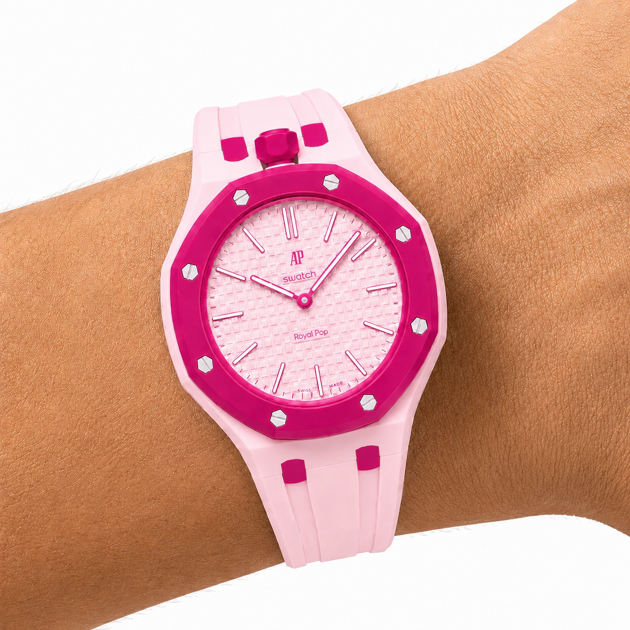 Light Pink Rubber Strap for AP x Swatch Royal Pop | PopsStrap