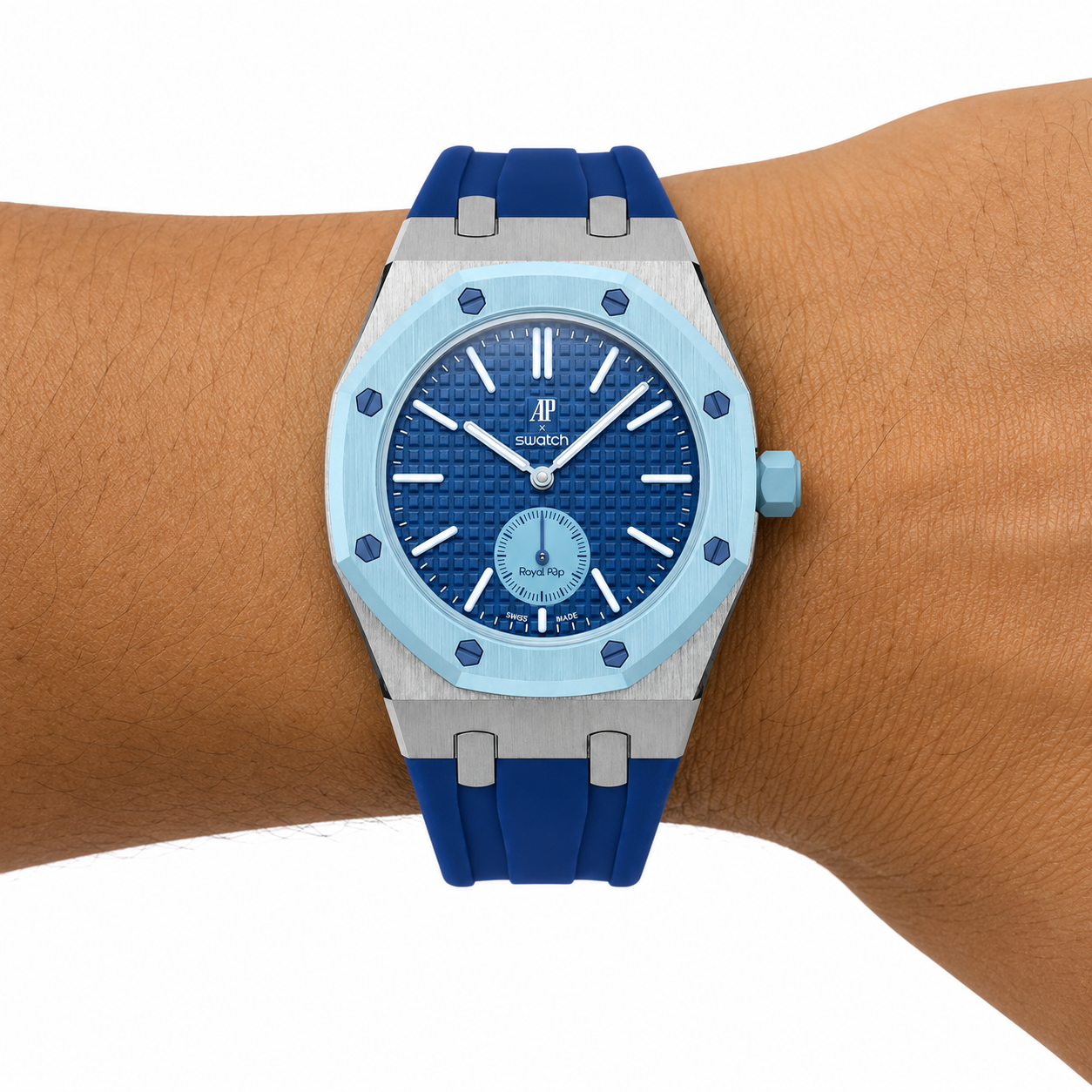 Dark Blue Steel Case & Rubber Strap — for AP × Swatch Royal Pop