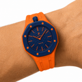 Orange Sport Rubber Strap & Case — for AP × Swatch Royal Pop (Crown at 12)