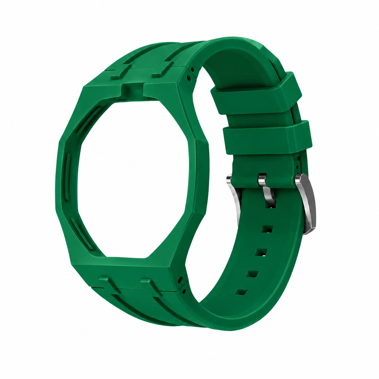 Green Sport Rubber Strap & Case — for AP × Swatch Royal Pop (Crown at 12)
