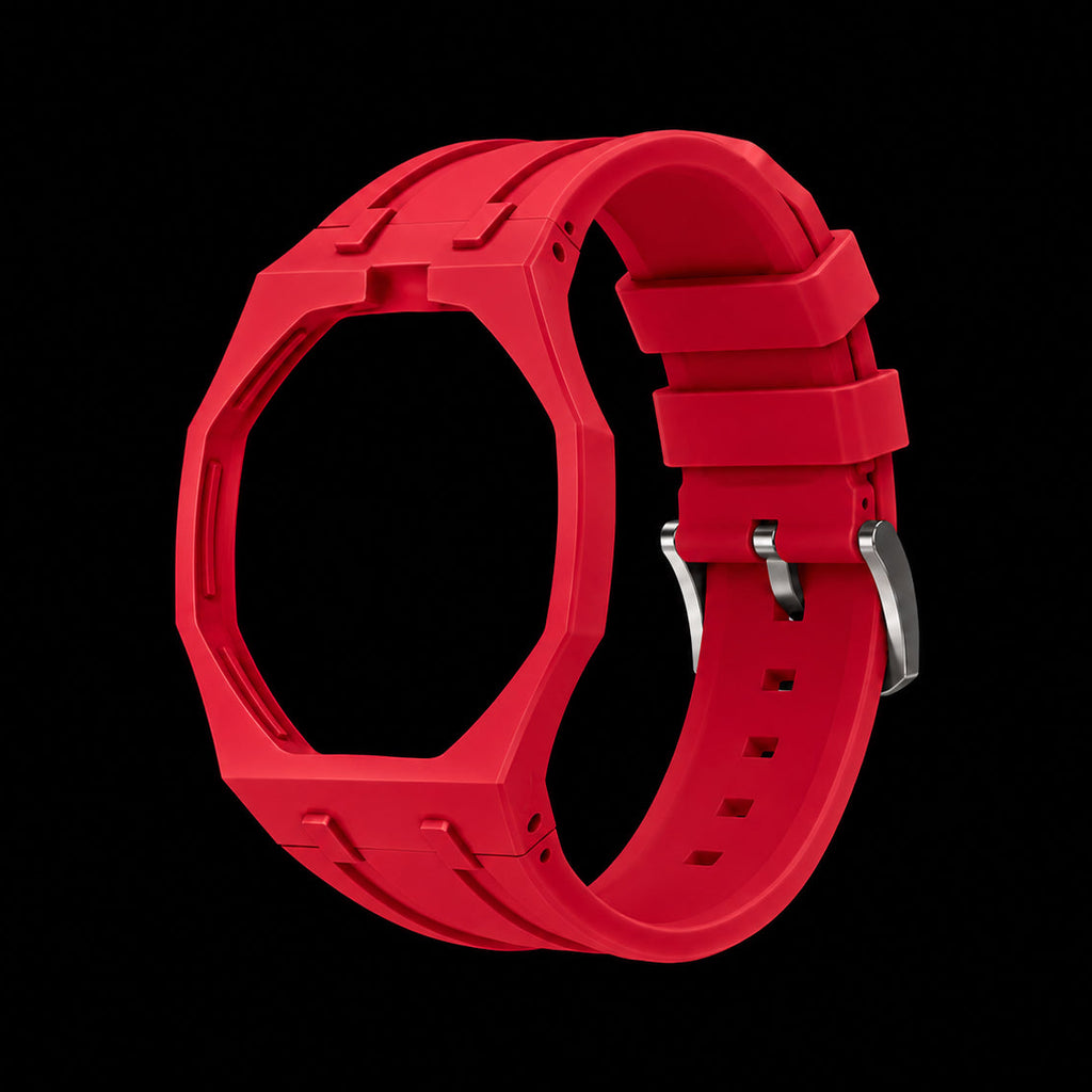 Red — Rubber Strap — Lépine