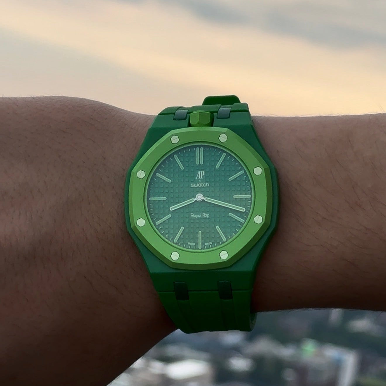 Green Rubber Strap for AP x Swatch Royal Pop | PopsStrap