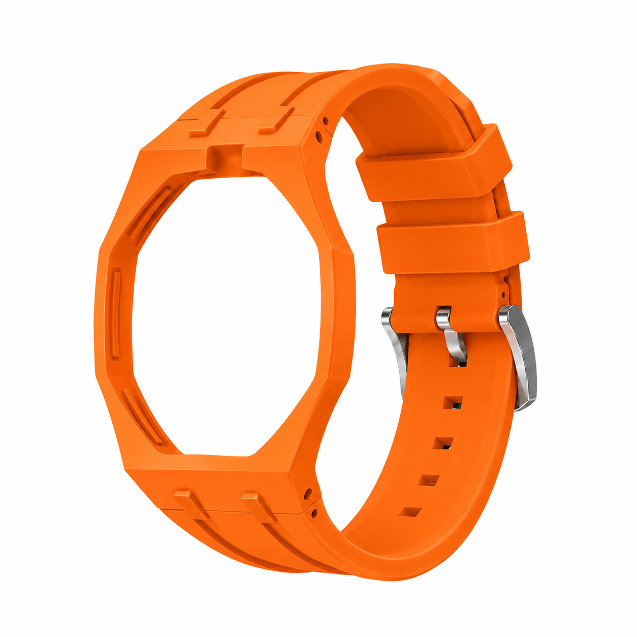Orange Sport Rubber Strap & Case — for AP × Swatch Royal Pop (Crown at 12)
