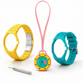 Pink & Yellow Pop Wrist Bundle — Pocket Watch + 3 Bands + Sizing Tool