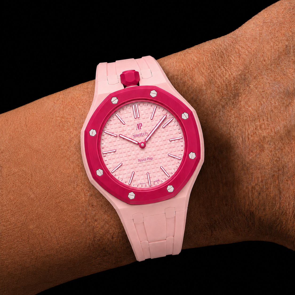 Pink — Rubber Strap — Lépine