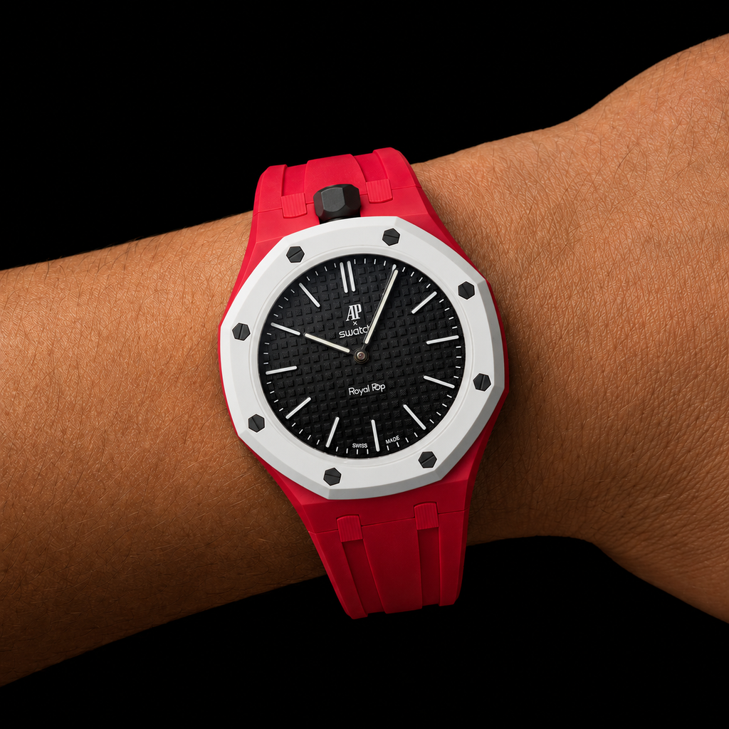 Red — Rubber Strap — Lépine