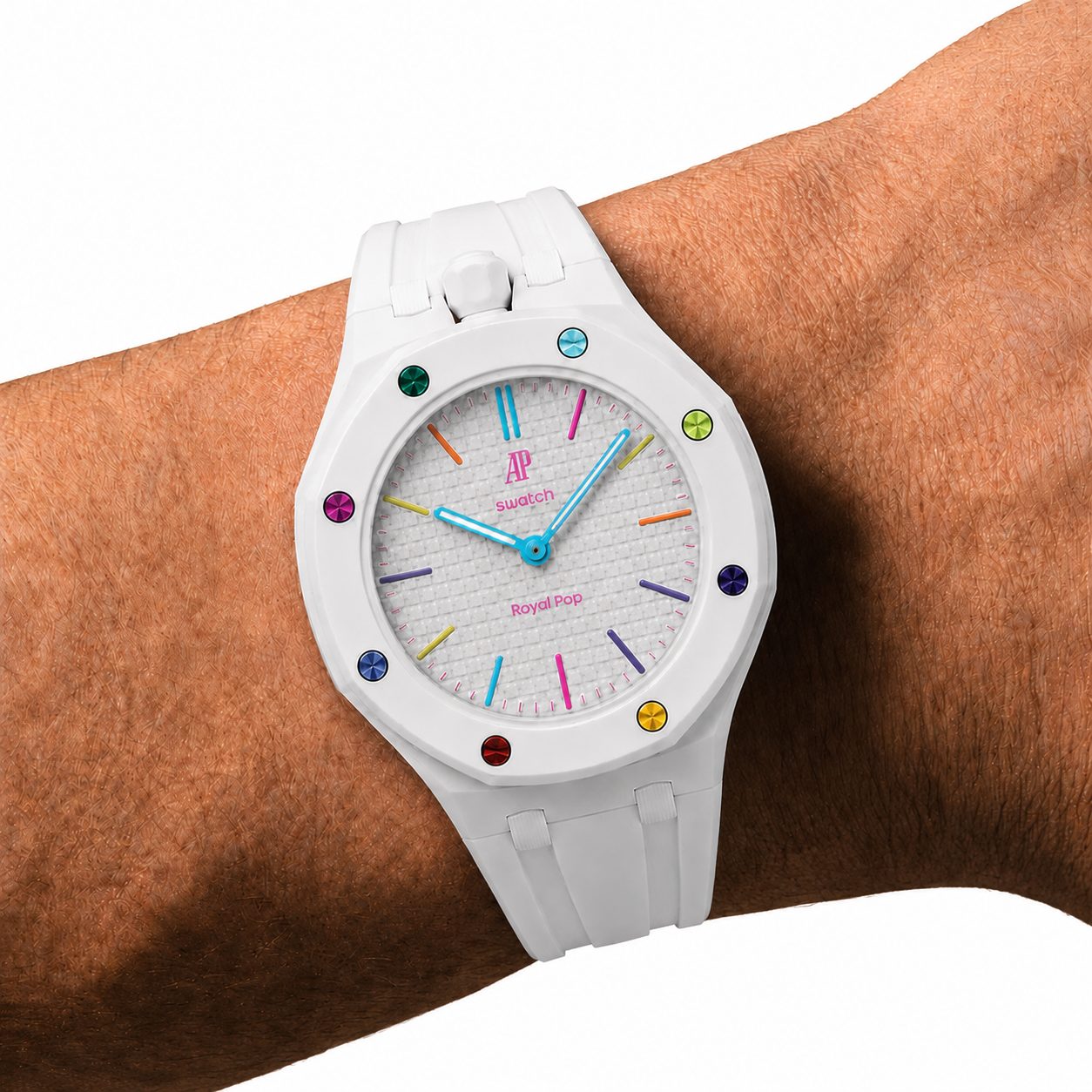 White Rubber Strap for AP x Swatch Royal Pop | PopsStrap – StrapPop
